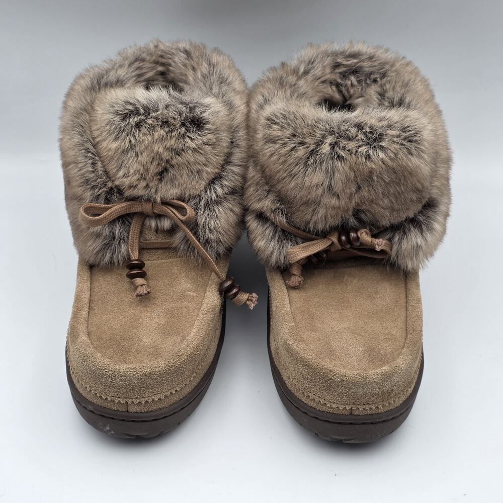 Manitobah Micro Mukluks Women Sz 6 Fur Moccasin Ankle Boot